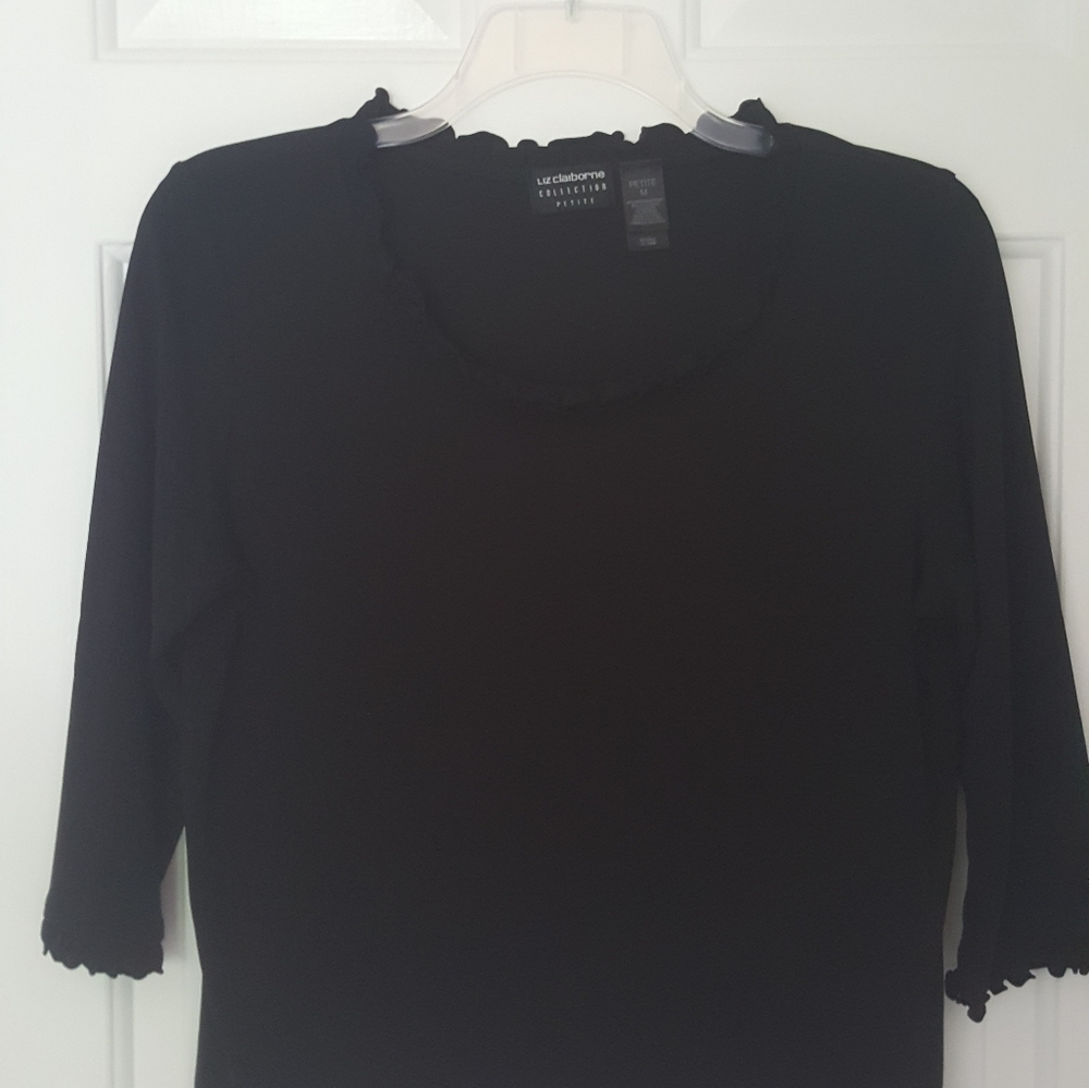 Liz Claiborne black 3/4 sleeve top